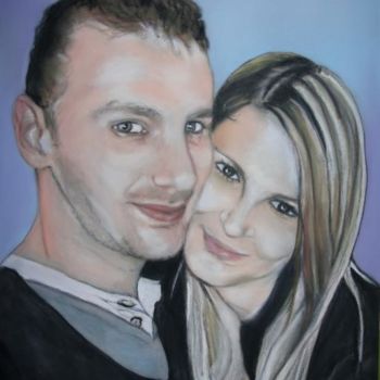 Painting titled "ALEXIS et CLEMENCE" by Catherine Wernette, Original Artwork