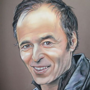 Peinture intitulée "Jean-Jacques GOLDMAN" par Catherine Wernette, Œuvre d'art originale, Huile