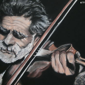 Painting titled "MUSICIEN" by Catherine Wernette, Original Artwork, Oil