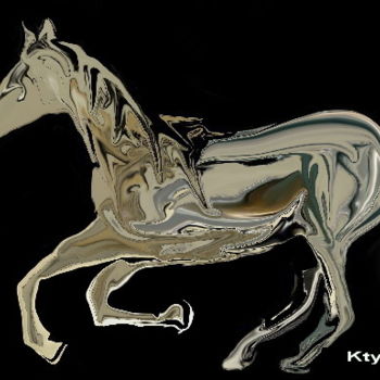 Painting titled "GALOP" by Catherine Wernette, Original Artwork