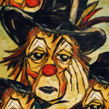 Painting titled "CLOWN TRISTE" by Catherine Wernette, Original Artwork, Other