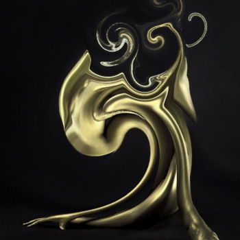 Painting titled "ESCULTURA DE ORO" by Catherine Wernette, Original Artwork