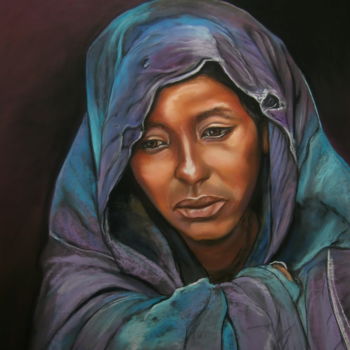 Painting titled "DJAMILA, rêves d'év…" by Catherine Wernette, Original Artwork