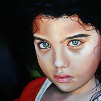 Painting titled "MARYLOU, la candeur" by Catherine Wernette, Original Artwork, Oil