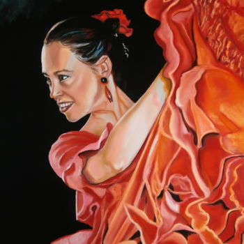 Drawing titled "FLAMENCO 1" by Catherine Wernette, Original Artwork, Pastel