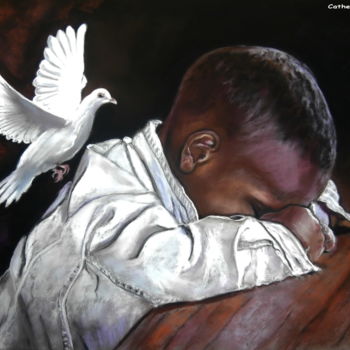 Drawing titled "PEACE ON EARTH" by Catherine Wernette, Original Artwork, Pastel