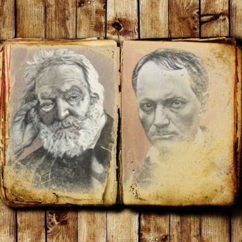 Digital Arts titled "HUGO et BAUDELAIRE" by Catherine Wernette, Original Artwork, Photo Montage