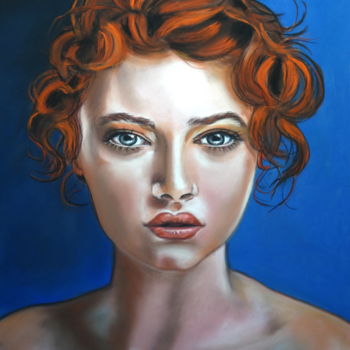 Painting titled "ADELE, la flamboyan…" by Catherine Wernette, Original Artwork, Pastel
