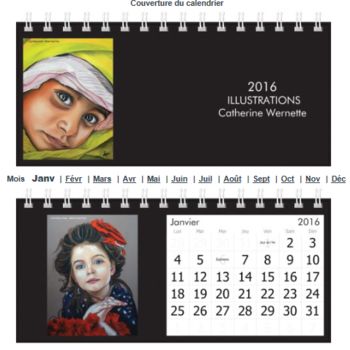 Artisanat intitulée "CALENDRIERS 2016 -…" par Catherine Wernette, Œuvre d'art originale