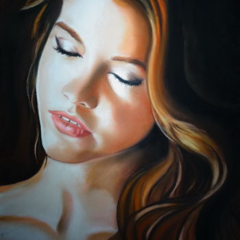 Drawing titled "GENEVIEVE, doux rêv…" by Catherine Wernette, Original Artwork, Pastel