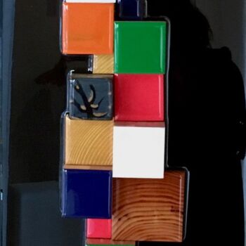 "Cubes 43" başlıklı Heykel Cathie Berthon tarafından, Orijinal sanat, Ahşap