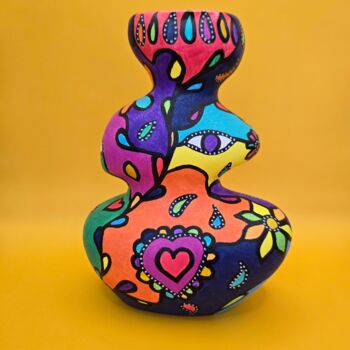 "Vaas "Purple eyes"" başlıklı Heykel Cathique Art tarafından, Orijinal sanat, Akrilik