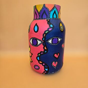 "Vaas #2 "Purple eye…" başlıklı Heykel Cathique Art tarafından, Orijinal sanat, Akrilik