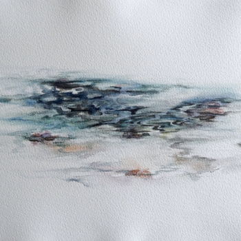 Malerei mit dem Titel "Etude d'eau sur cai…" von Bergerot-Jones Catherine, Original-Kunstwerk, Aquarell