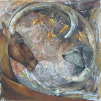 Peinture intitulée "Osmose" par Catherine Faure, Œuvre d'art originale, Huile