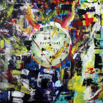 Malerei mit dem Titel "passe le temps" von Cathy Dapvril (CDL), Original-Kunstwerk, Acryl