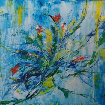 Painting titled "Bouquet abstrait" by Cathy Dapvril (CDL), Original Artwork, Acrylic