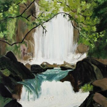 Painting titled "nature" by Cathy Dapvril (CDL), Original Artwork, Oil
