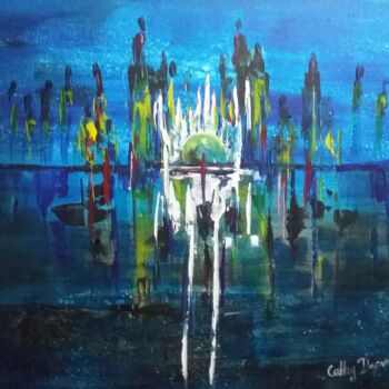 Painting titled "Cité perdue de mon…" by Cathy Dapvril (CDL), Original Artwork