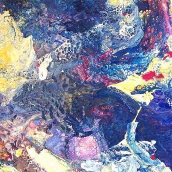 Malerei mit dem Titel "Barrière de corail" von Cathy Dapvril (CDL), Original-Kunstwerk, Acryl