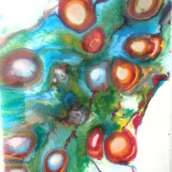 Painting titled "Cellules" by Cathy Dapvril (CDL), Original Artwork, Acrylic