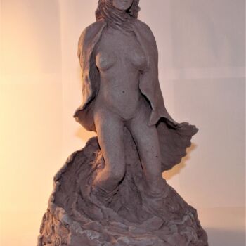 Sculpture titled "pensée" by Cathy Dapvril (CDL), Original Artwork, Terra cotta