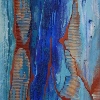 Peinture intitulée "En bleu" par Catherine Delclaux, Œuvre d'art originale, Acrylique