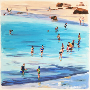 Картина под названием "L'Anse bleue" - Cathy Doutreligne, Подлинное произведение искусства, Акрил Установлен на Деревянная р…
