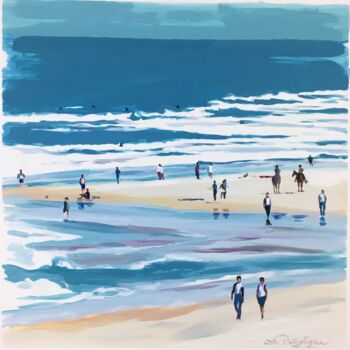 Pittura intitolato "Le grand littoral" da Cathy Doutreligne, Opera d'arte originale, Acrilico Montato su Telaio per barella…
