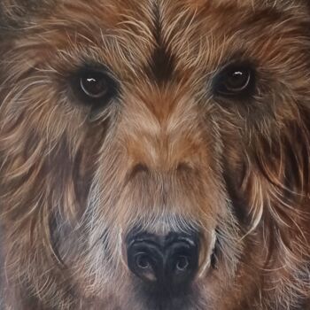 Painting titled "MARCEL" by Cathy Fix, Original Artwork, Acrylic Mounted on Wood Stretcher frame