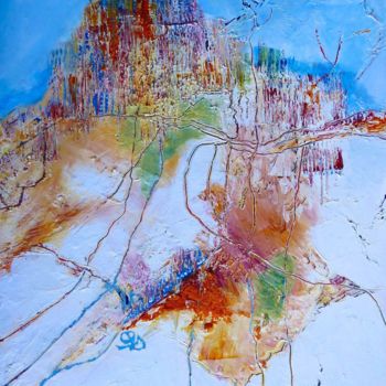 Картина под названием "Le Mont" - Cathy Guerrier-D., Подлинное произведение искусства, Акрил