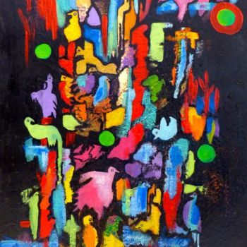 Painting titled "Il faut rêver" by Cathy Guerrier-D., Original Artwork, Acrylic