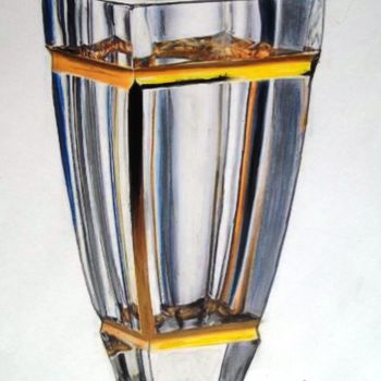 Painting titled "Crystal Vase 1" by Cathy Jourdan, Original Artwork, Oil