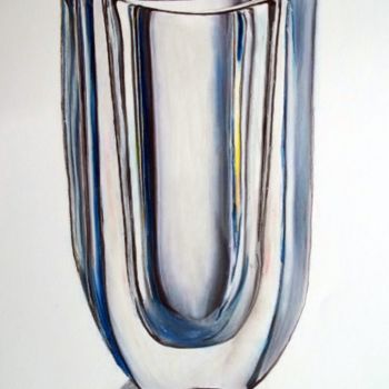 Painting titled "Crystal Vase 3" by Cathy Jourdan, Original Artwork, Oil