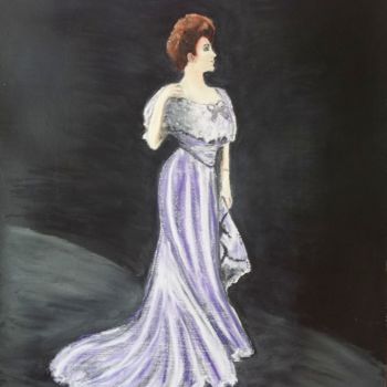 Painting titled "Lady in gown" by Cathy Jourdan, Original Artwork
