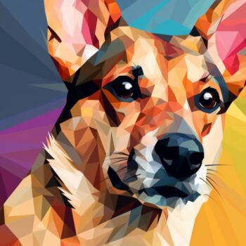 Arte digitale intitolato "TOMY DOG" da Cathy Massoulle (SUNY), Opera d'arte originale, Immagine generata dall'IA