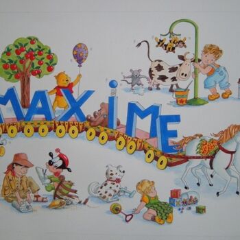 「Maxime」というタイトルの絵画 Cathy Perdriaudによって, オリジナルのアートワーク