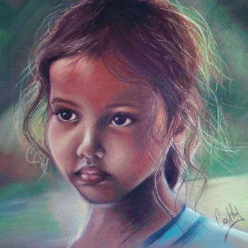 Drawing titled "XYUAN" by Cathy, Original Artwork, Pastel