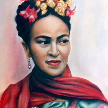 Drawing titled "MA FRIDA" by Cathy, Original Artwork, Pastel