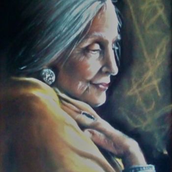 Dessin intitulée "LA DAME D"OR" par Cathy, Œuvre d'art originale, Pastel