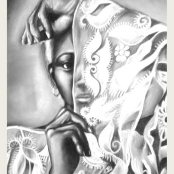 Drawing titled "DENTELLE" by Cathy, Original Artwork, Pastel