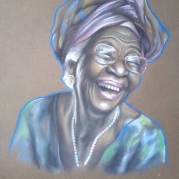 Dessin intitulée "Color mama 5" par Cathy, Œuvre d'art originale, Pastel