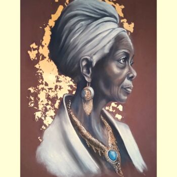 Drawing titled "africaine blanche" by Cathy, Original Artwork, Pastel