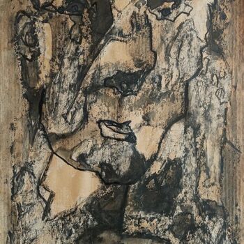 Картина под названием "Noir et blanc" - Catali, Подлинное произведение искусства, Древесный уголь