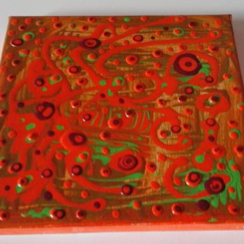 Painting titled "Orange" by Cathy Lemaire, Original Artwork, Acrylic