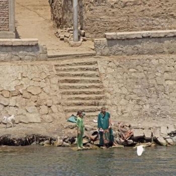 Photography titled "Sur le bord du Nil…" by Catherine Langlais, Original Artwork