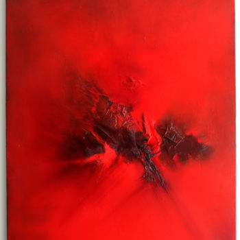 Painting titled "all-red-" by Cathy Mirouse, Original Artwork, Oil