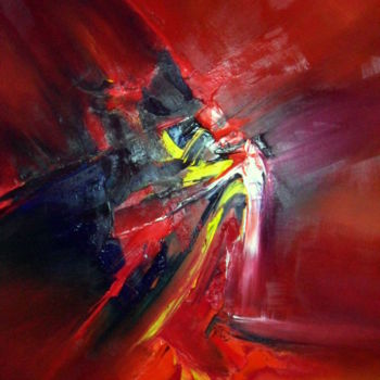 Картина под названием "la-cascade" - Cathy Mirouse, Подлинное произведение искусства, Масло
