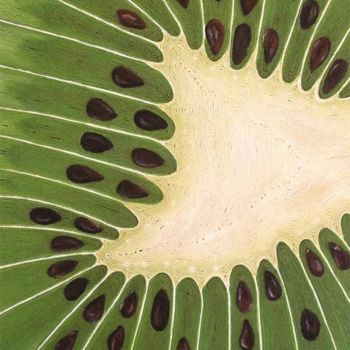 Malerei mit dem Titel "dive-in kiwi -" von Cathy Savels, Original-Kunstwerk