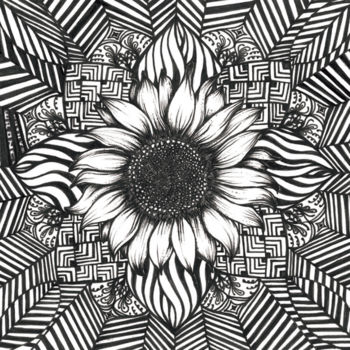 Drawing titled "Eye.Flower - Sunflo…" by Cathy Wrong, Original Artwork